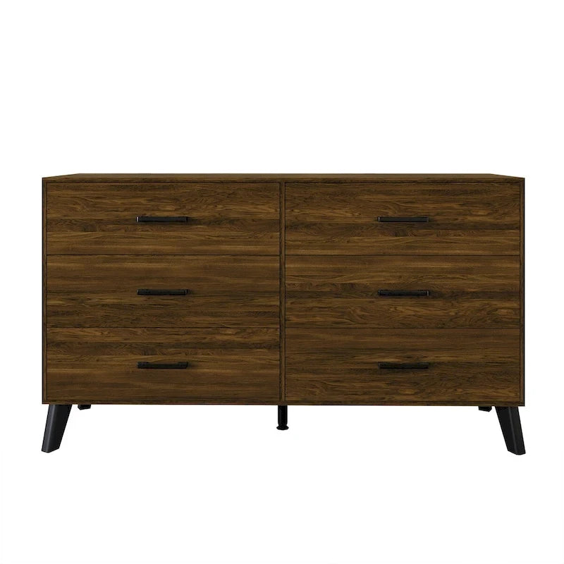 Ensemble de chambre à coucher CraftPorch 4 pièces, lit gris contemporain et meubles marron