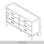 Ensemble de chambre à coucher CraftPorch 4 pièces, lit gris contemporain et meubles marron