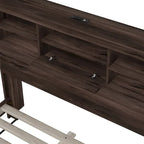 Ensemble de chambre à coucher 4 pièces comprenant un lit en bois de taille queen, 2 tables de chevet et 1 commode