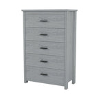 Ensemble de chambre à coucher 4 pièces comprenant un lit en bois de taille queen, 2 tables de chevet et 1 commode