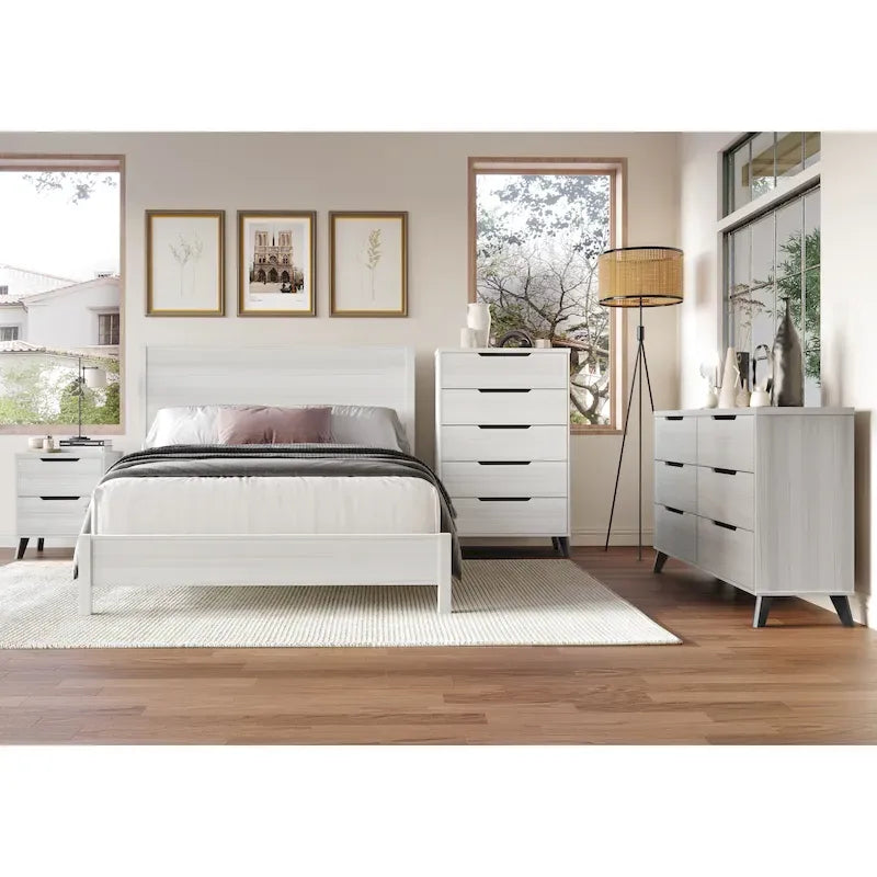 Ensemble de chambre à coucher vintage en bois CraftPorch 5 pièces
