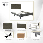Ensemble de chambre à coucher vintage en bois CraftPorch 5 pièces