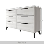 Ensemble de chambre à coucher vintage en bois CraftPorch 5 pièces