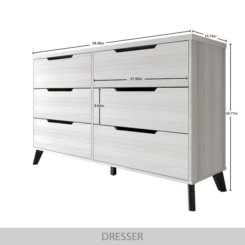 Ensemble de chambre à coucher vintage en bois CraftPorch 5 pièces