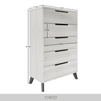 Ensemble de chambre à coucher vintage en bois CraftPorch 5 pièces