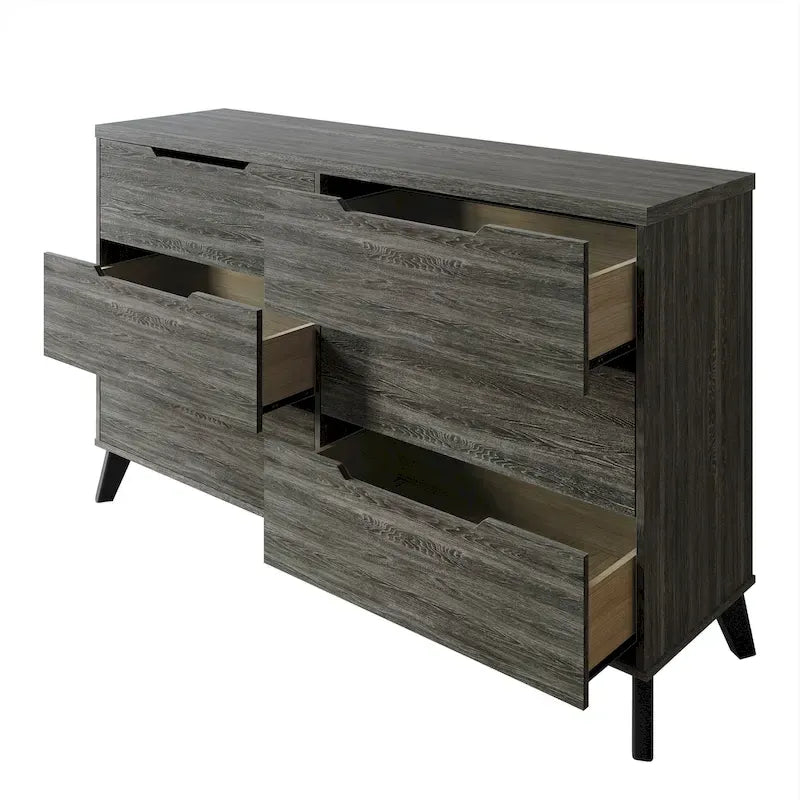 Ensemble de chambre à coucher vintage en bois CraftPorch 5 pièces
