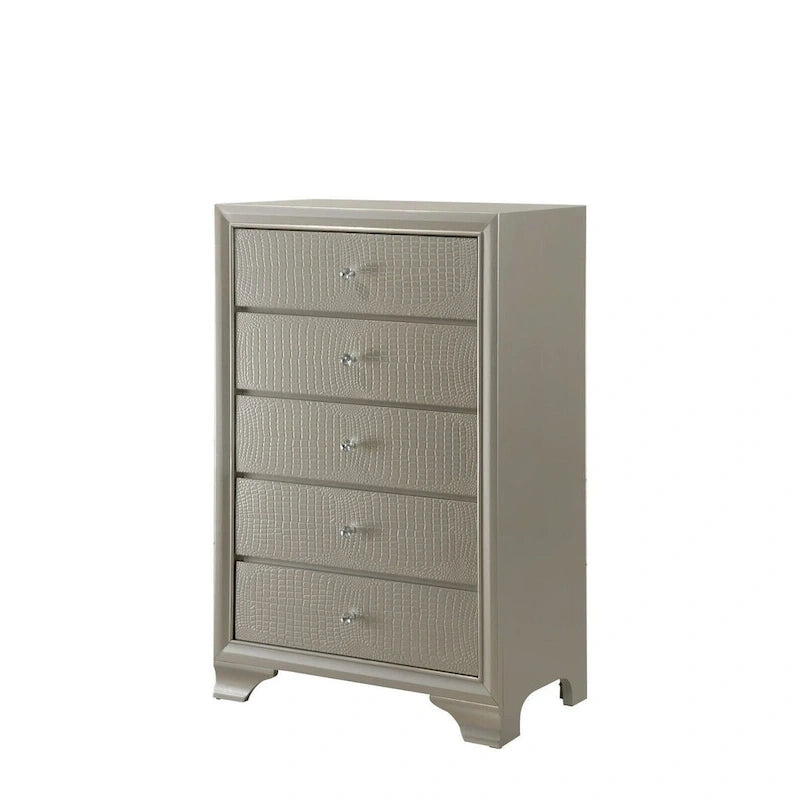 Ensemble de 3 pièces comprenant une commode et une table de chevet en bois recouvert de similicuir avec éclairage LED