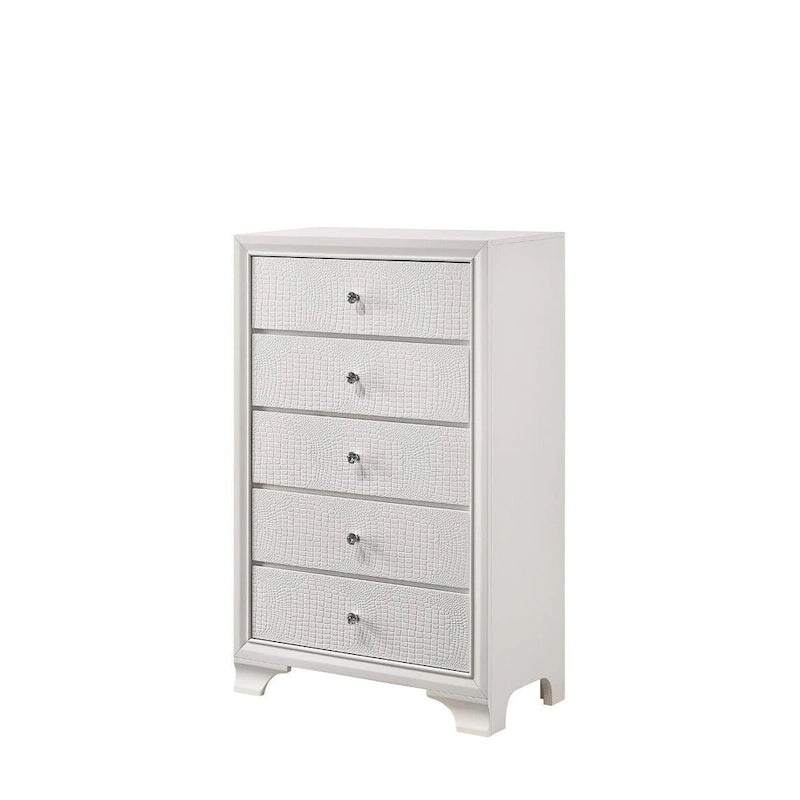 Ensemble de 3 pièces comprenant une commode et une table de chevet en bois recouvert de similicuir avec éclairage LED