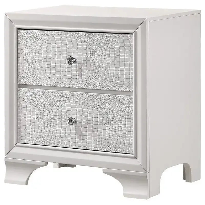 Ensemble de 3 pièces comprenant une commode et une table de chevet en bois recouvert de similicuir avec éclairage LED