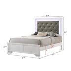 Ensemble de 3 pièces comprenant une commode et une table de chevet en bois recouvert de similicuir avec éclairage LED