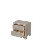 Ensemble de 3 pièces comprenant une commode et une table de chevet en bois recouvert de similicuir avec éclairage LED