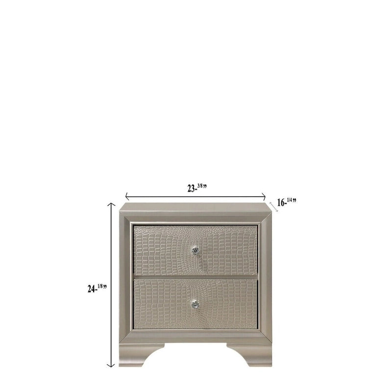 Ensemble de 3 pièces comprenant une commode et une table de chevet en bois recouvert de similicuir avec éclairage LED