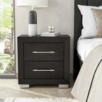 Ensemble de chambre à coucher 6 pièces Alaric de Furniture of America, en bois massif noir moderne, avec tiroir inférieur doublé de cèdre