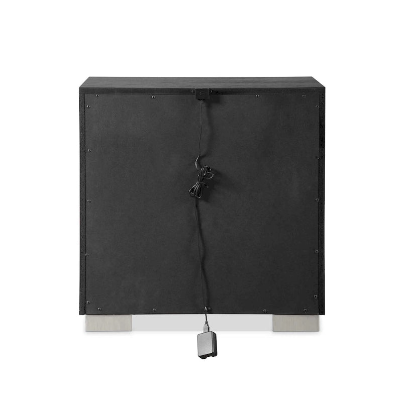 Ensemble de chambre à coucher 6 pièces Alaric de Furniture of America, en bois massif noir moderne, avec tiroir inférieur doublé de cèdre