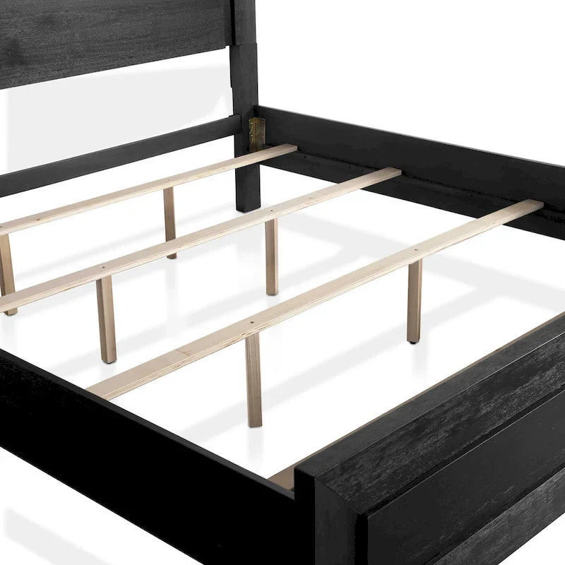 Ensemble de chambre à coucher 6 pièces Alaric de Furniture of America, en bois massif noir moderne, avec tiroir inférieur doublé de cèdre
