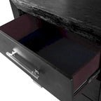 Ensemble de chambre à coucher 6 pièces Alaric de Furniture of America, en bois massif noir moderne, avec tiroir inférieur doublé de cèdre