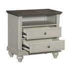 Ensemble de chambre 3 pièces gris clair : lit, commode, table de chevet