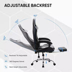 Chaise de jeu de course ergonomique JIONJOY avec dossier haut, soutien lombaire et accoudoirs réglables