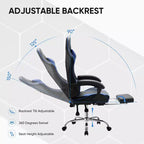 Chaise de jeu de course ergonomique JIONJOY avec dossier haut, soutien lombaire et accoudoirs réglables