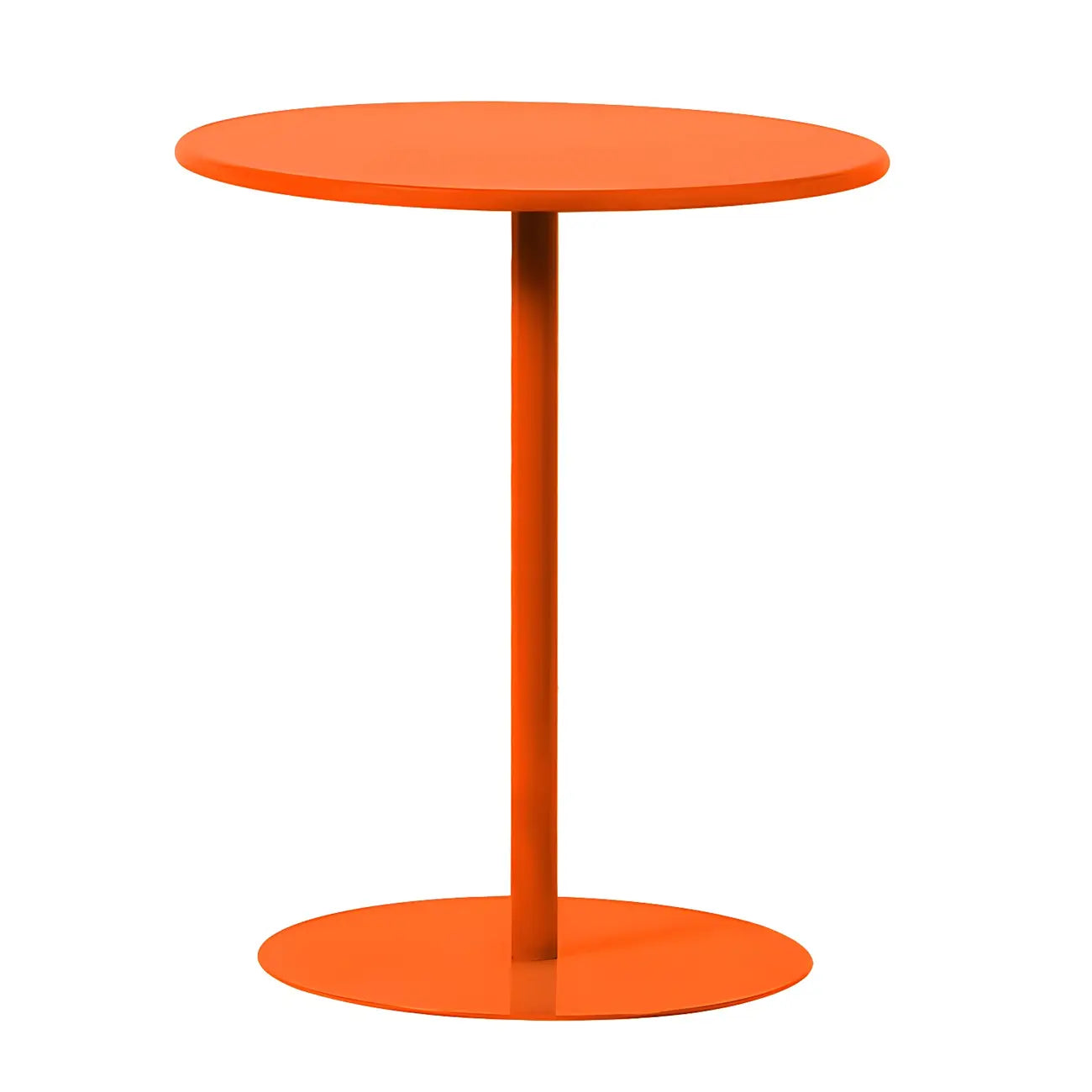 Table d'appoint ronde contemporaine sur pied en métal noir