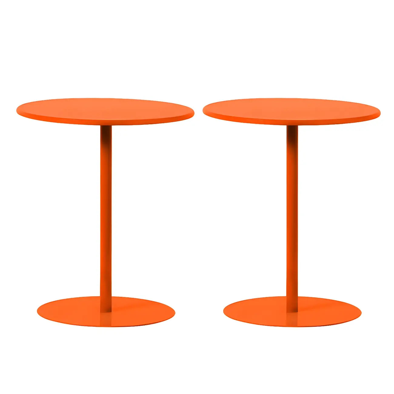 Table d'appoint ronde contemporaine sur pied en métal noir