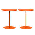 Table d'appoint ronde contemporaine sur pied en métal noir