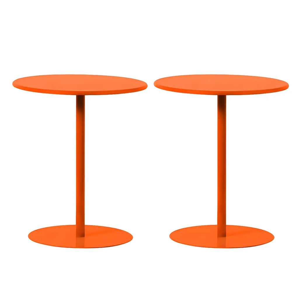 Table d'appoint ronde contemporaine sur pied en métal noir
