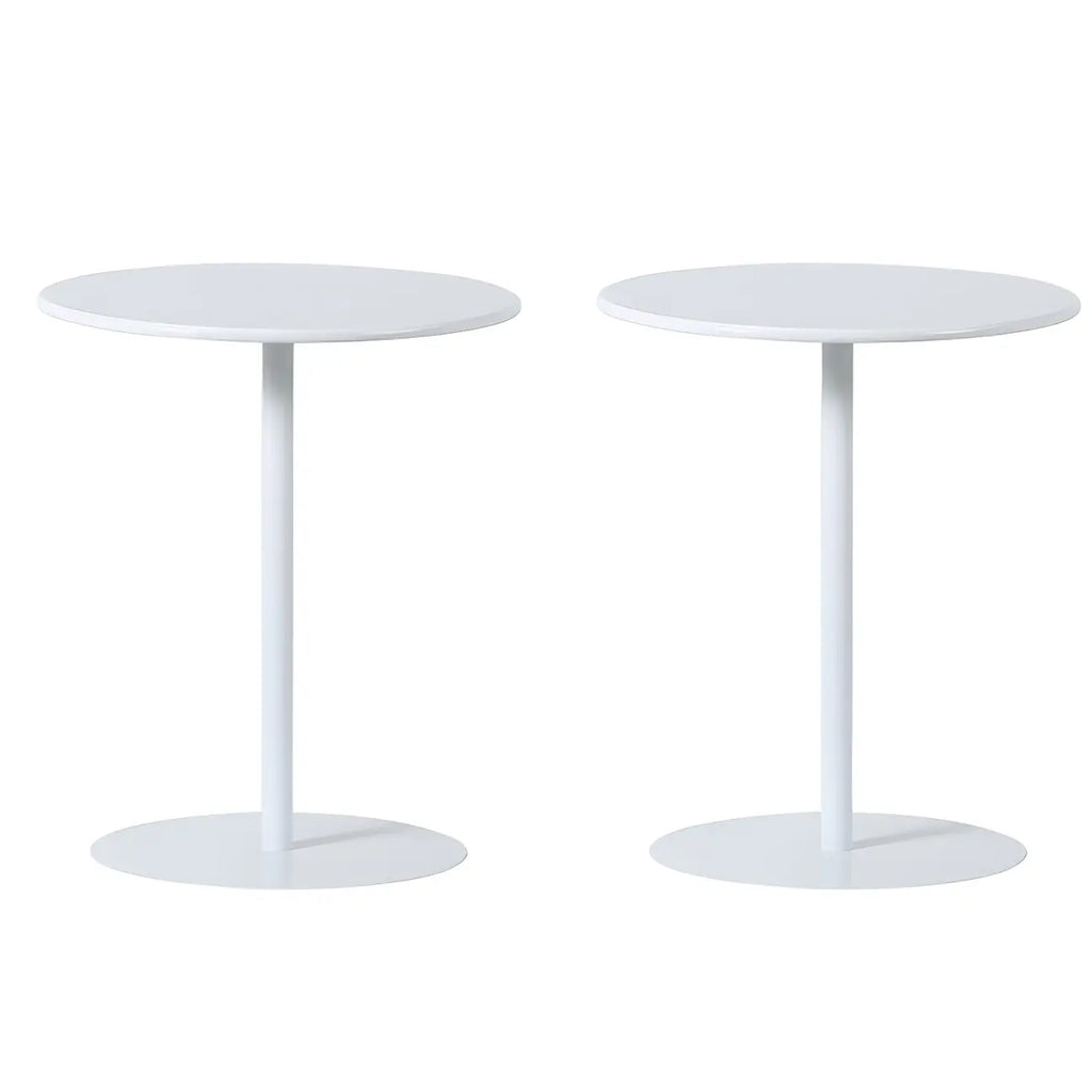 Table d'appoint ronde contemporaine sur pied en métal noir