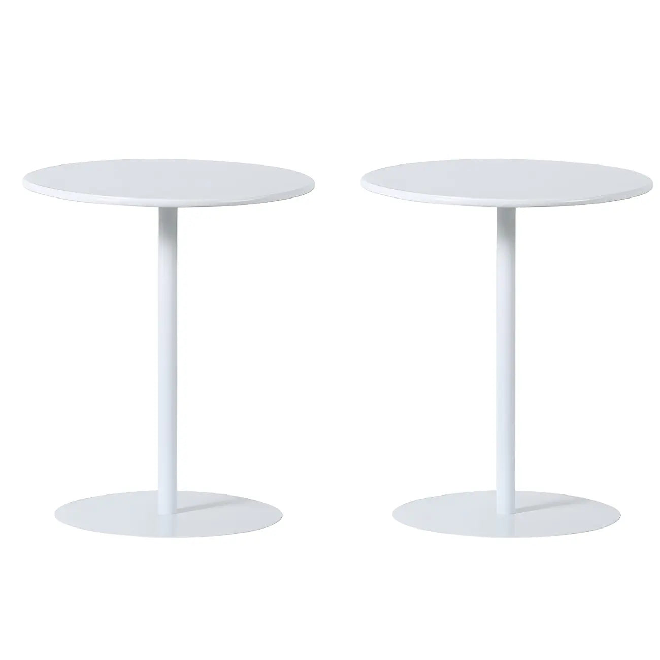 Table d'appoint ronde contemporaine sur pied en métal noir