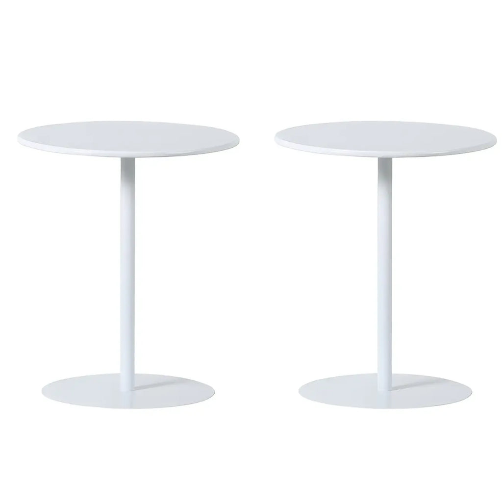 Table d'appoint ronde contemporaine sur pied en métal noir
