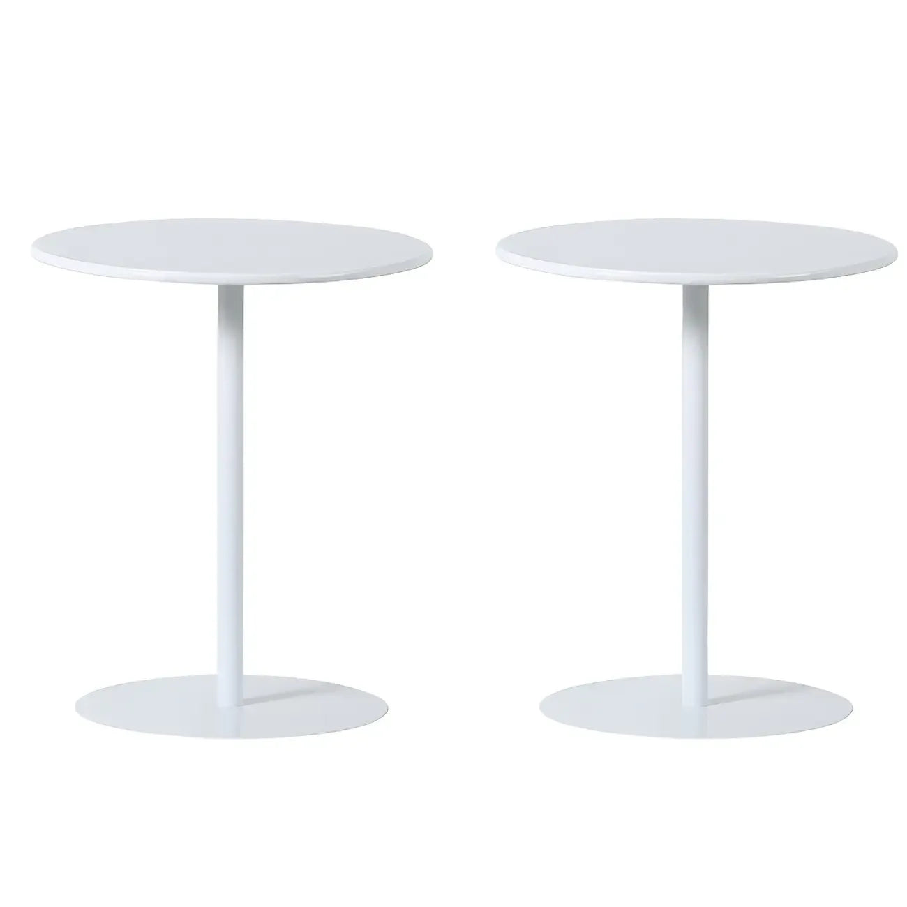 Table d'appoint ronde contemporaine sur pied en métal noir