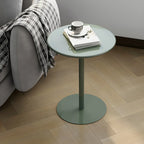 Table d'appoint ronde contemporaine sur pied en métal noir