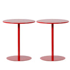 Table d'appoint ronde contemporaine sur pied en métal noir