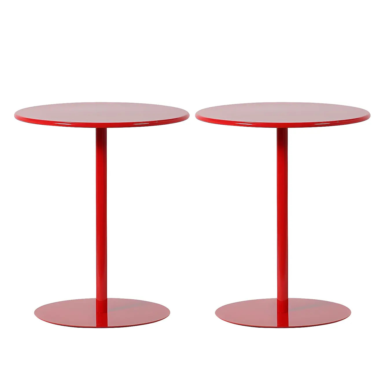 Table d'appoint ronde contemporaine sur pied en métal noir