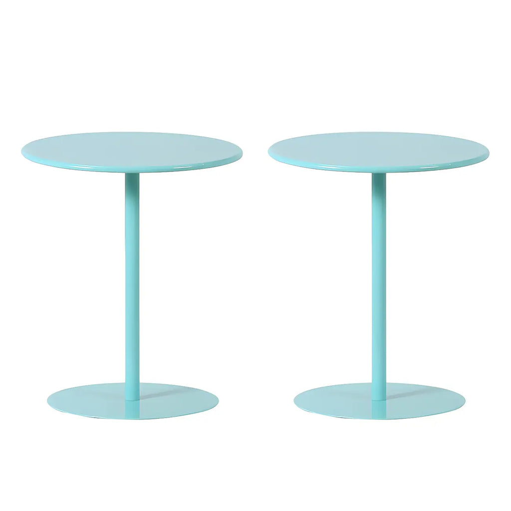 Table d'appoint ronde contemporaine sur pied en métal noir
