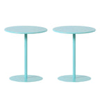 Table d'appoint ronde contemporaine sur pied en métal noir