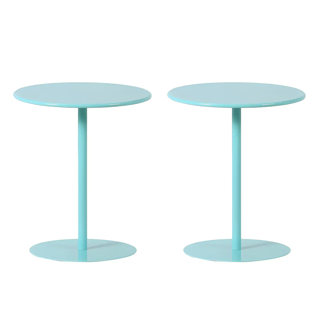Table d'appoint ronde contemporaine sur pied en métal noir