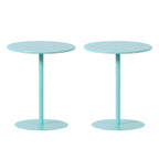 Table d'appoint ronde contemporaine sur pied en métal noir