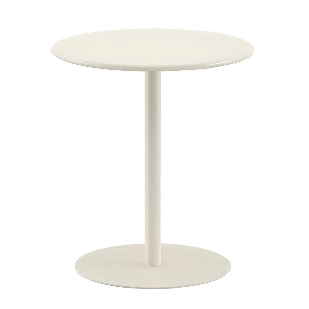 Table d'appoint ronde contemporaine sur pied en métal noir