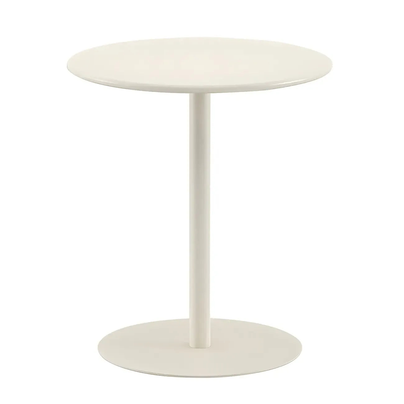 Table d'appoint ronde contemporaine sur pied en métal noir