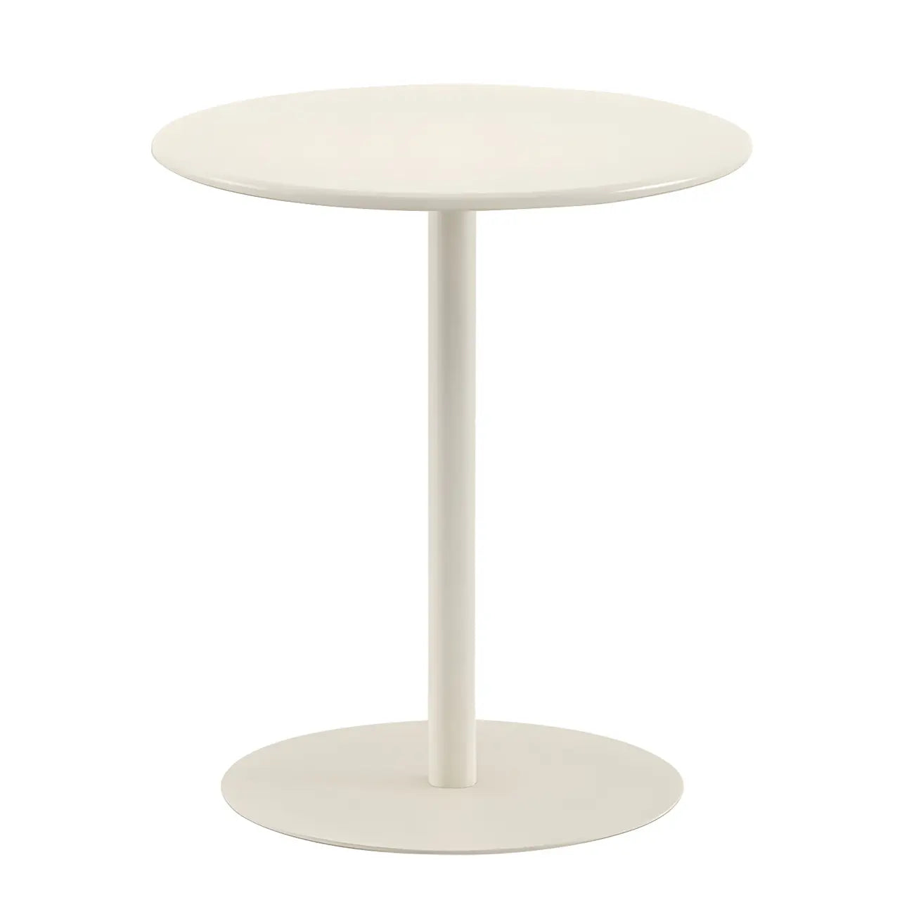 Table d'appoint ronde contemporaine sur pied en métal noir