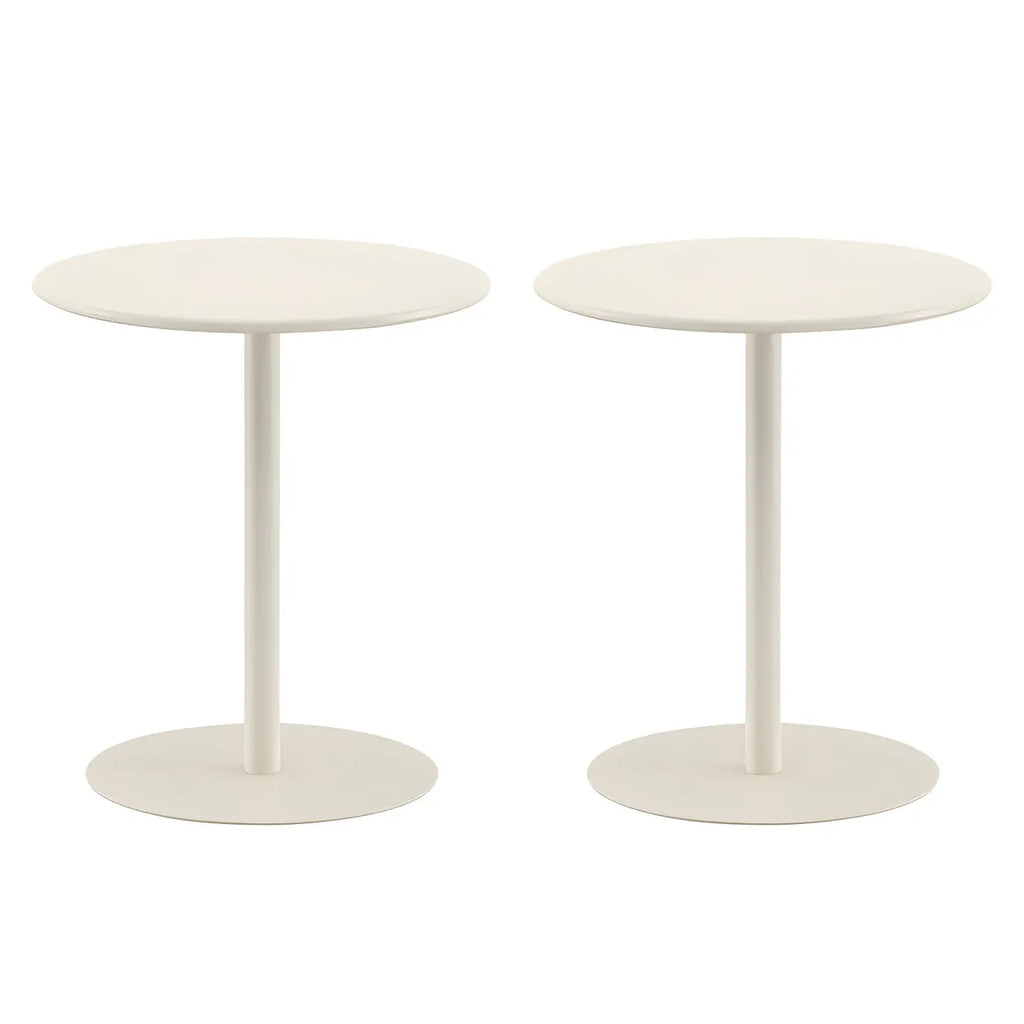Table d'appoint ronde contemporaine sur pied en métal noir