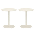 Table d'appoint ronde contemporaine sur pied en métal noir