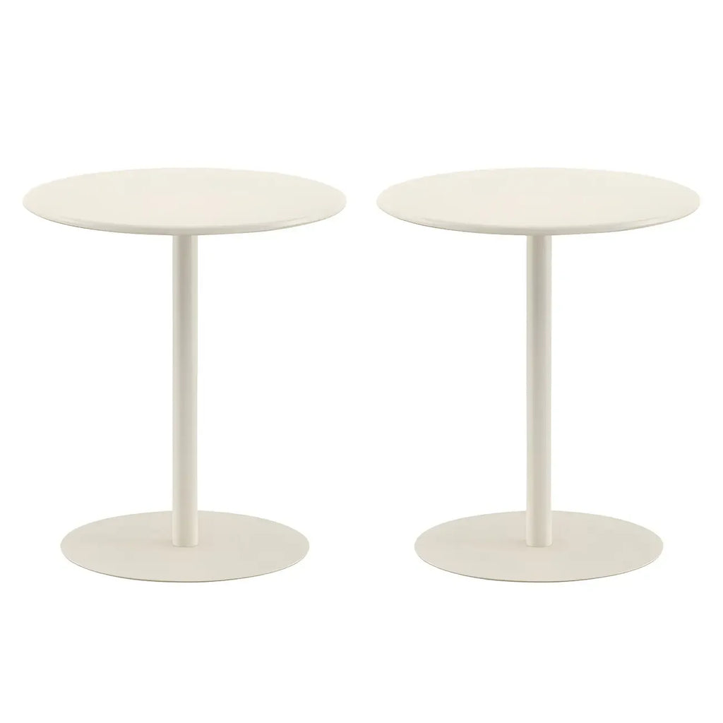 Table d'appoint ronde contemporaine sur pied en métal noir