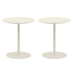 Table d'appoint ronde contemporaine sur pied en métal noir