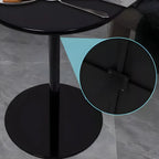 Table d'appoint ronde contemporaine sur pied en métal noir