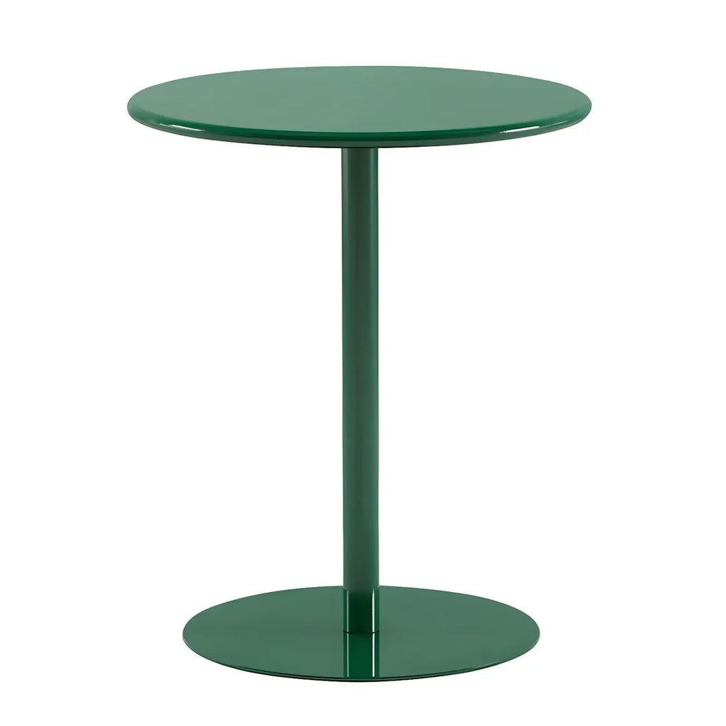 Table d'appoint ronde contemporaine sur pied en métal noir