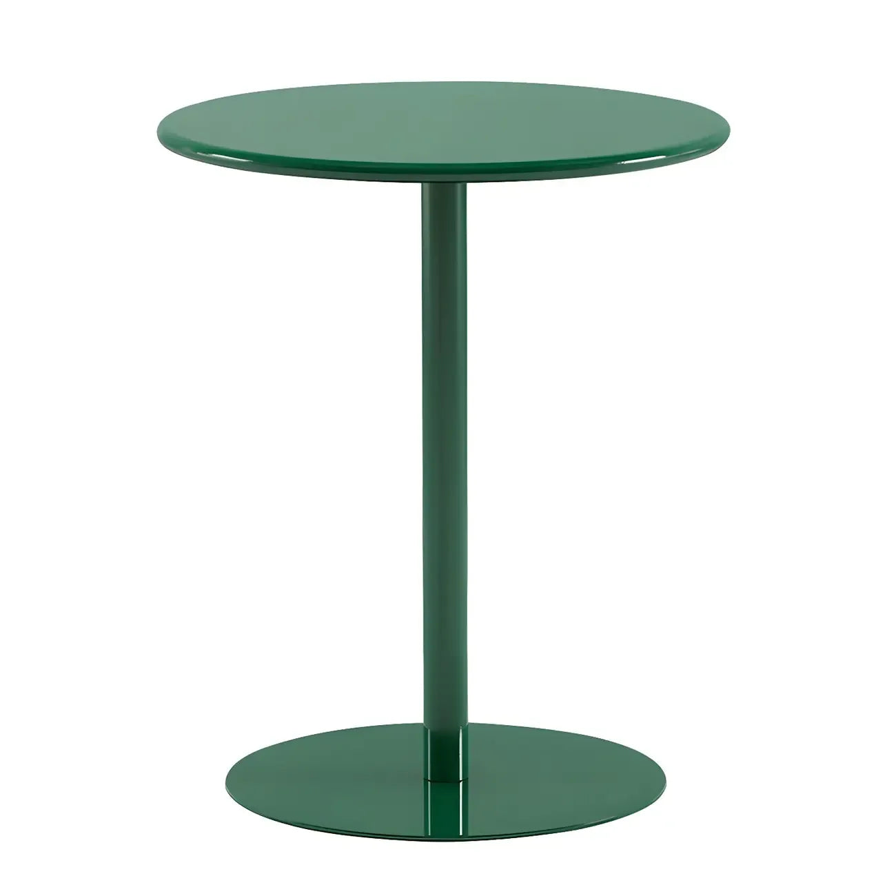 Table d'appoint ronde contemporaine sur pied en métal noir