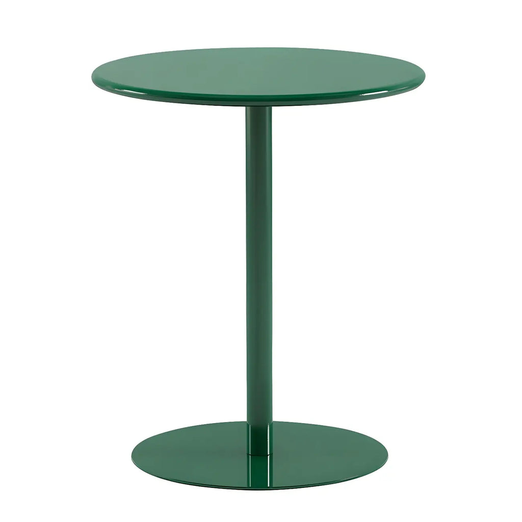 Table d'appoint ronde contemporaine sur pied en métal noir