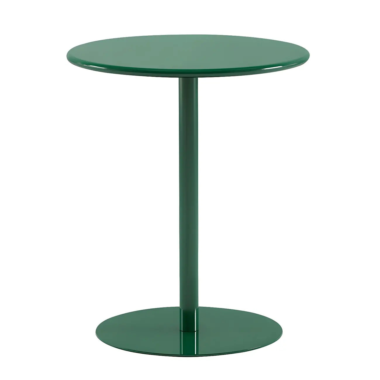 Table d'appoint ronde contemporaine sur pied en métal noir